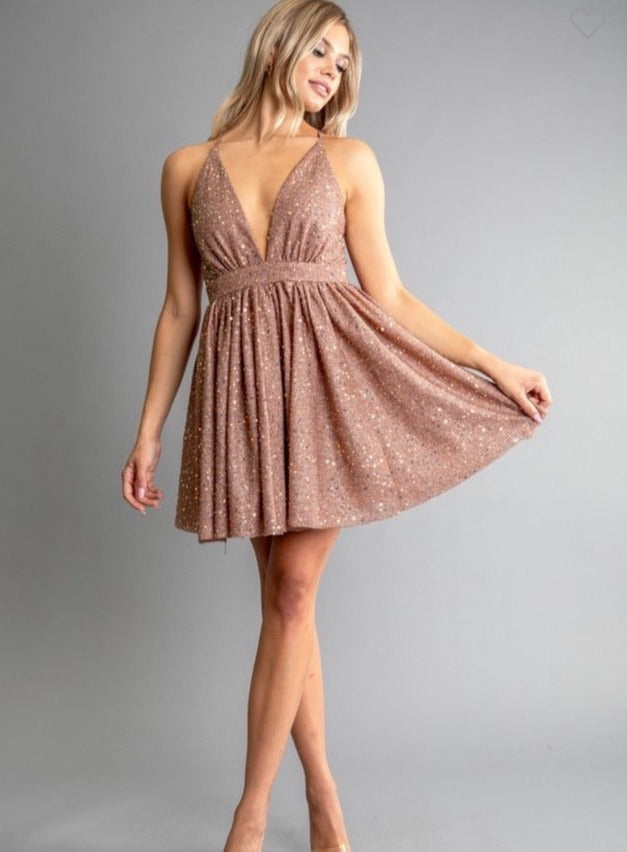 Pink Glitter Tank Mini Dress Studio 6 Apparel Pink Glitter Tank Mini Dress Studio 6 Apparel