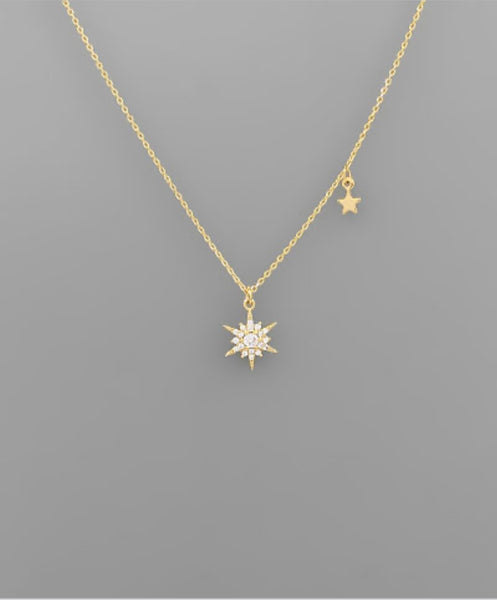 Crystal Starburst Pendant Necklace – Studio 6 Apparel Crystal Starburst Pendant Necklace – Studio 6 Apparel