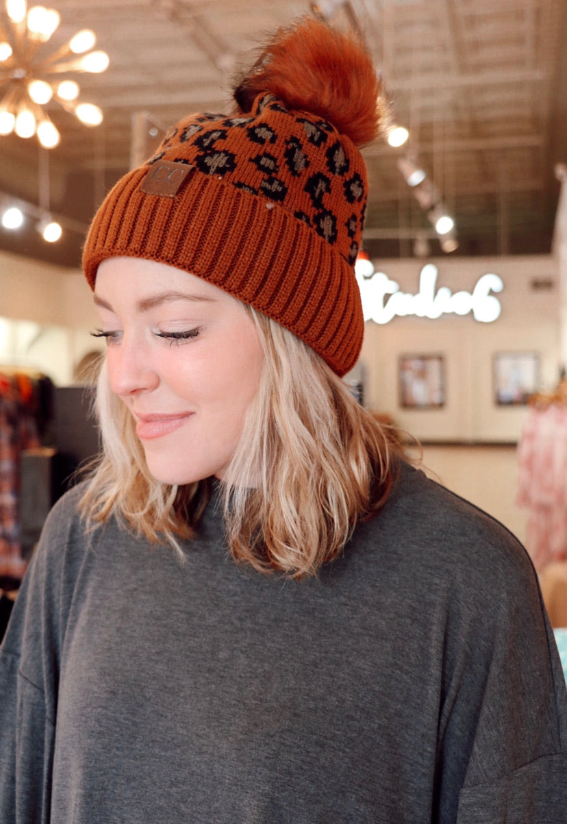 The Cheetah C.C. Beanie in Rust