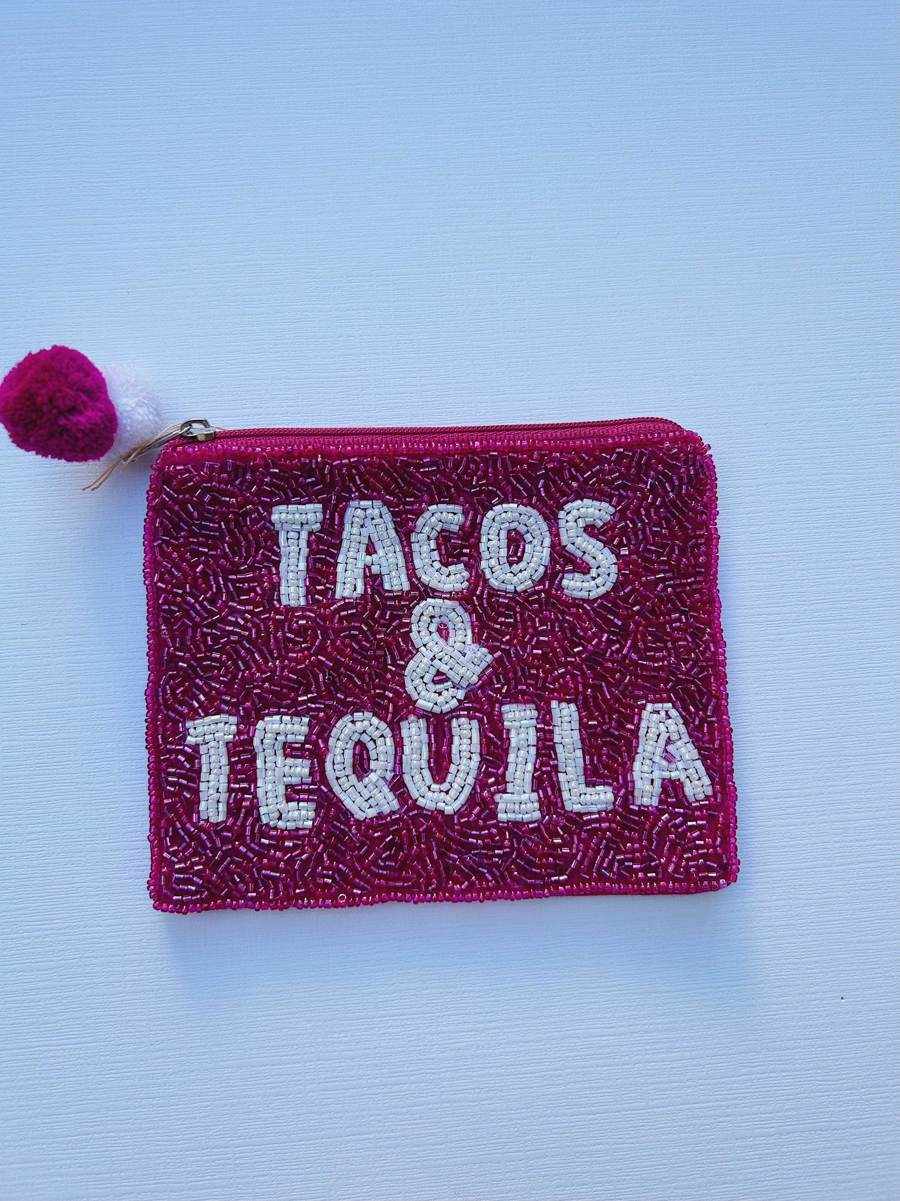 Tacos & Tequila- Beaded Coin Purse